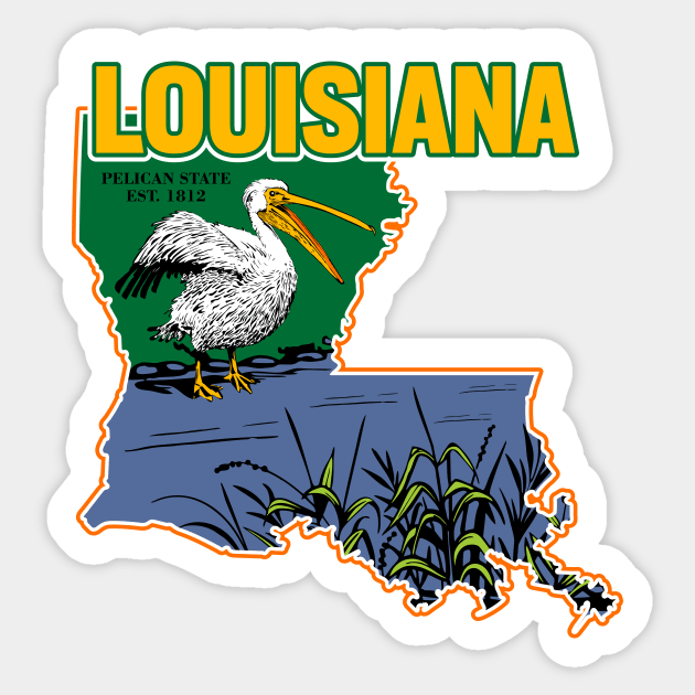 Louisiana and vintage Sticker by My Happy-Design